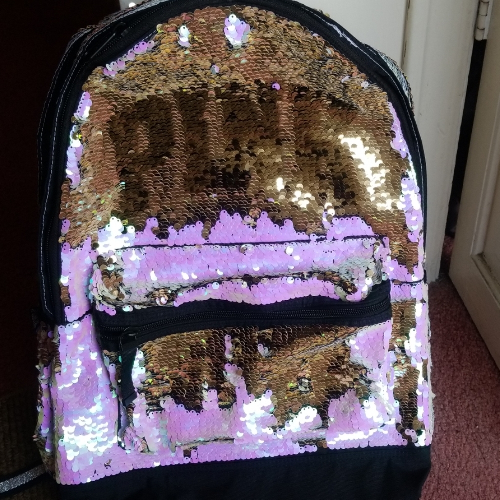 Victoria Secret pink reversing Bling backpack - Picture 3 of 6